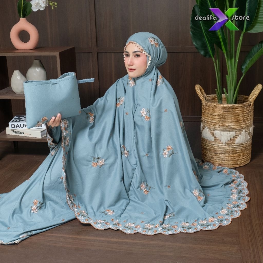 DEALIFA - Mukena Dewasa Jumbo Zivana Katun Premium Free Tas Cantik