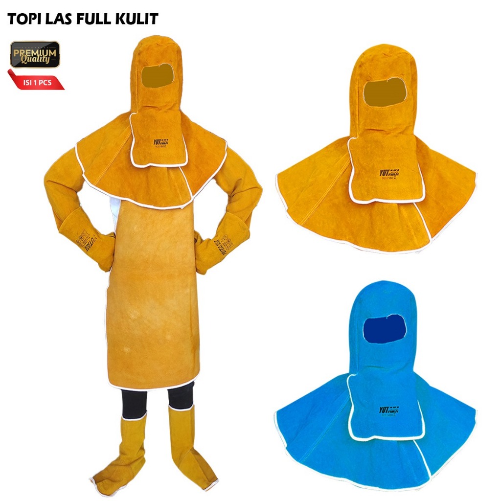 Jual TOPENG LAS KULIT YUTAKA /Topi Wellding Topi welding kulit tan ...