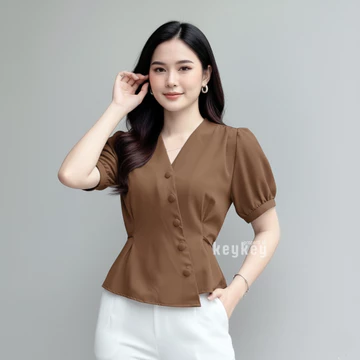 ROLITA Blouse Atasan Wanita Wolfis Premium Asimetris Elegan Blouse Wanita Fit To L