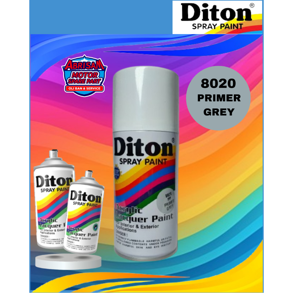Jual DITON 300ML CAT SEMPROT PRIMER GREY 8020 CEPAT KERING || Pilox ...