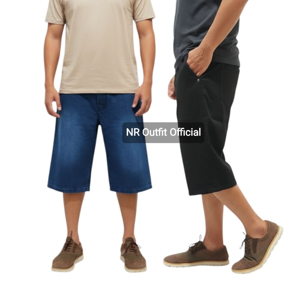 Jual Celana Jeans Pendek Pria Borju Jumbo Kombor Bahan Levis Denim