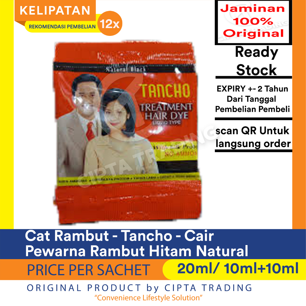 Jual Hair dye - Tancho - Treatment Hair Dye Natural Black Sachet [20ml ...