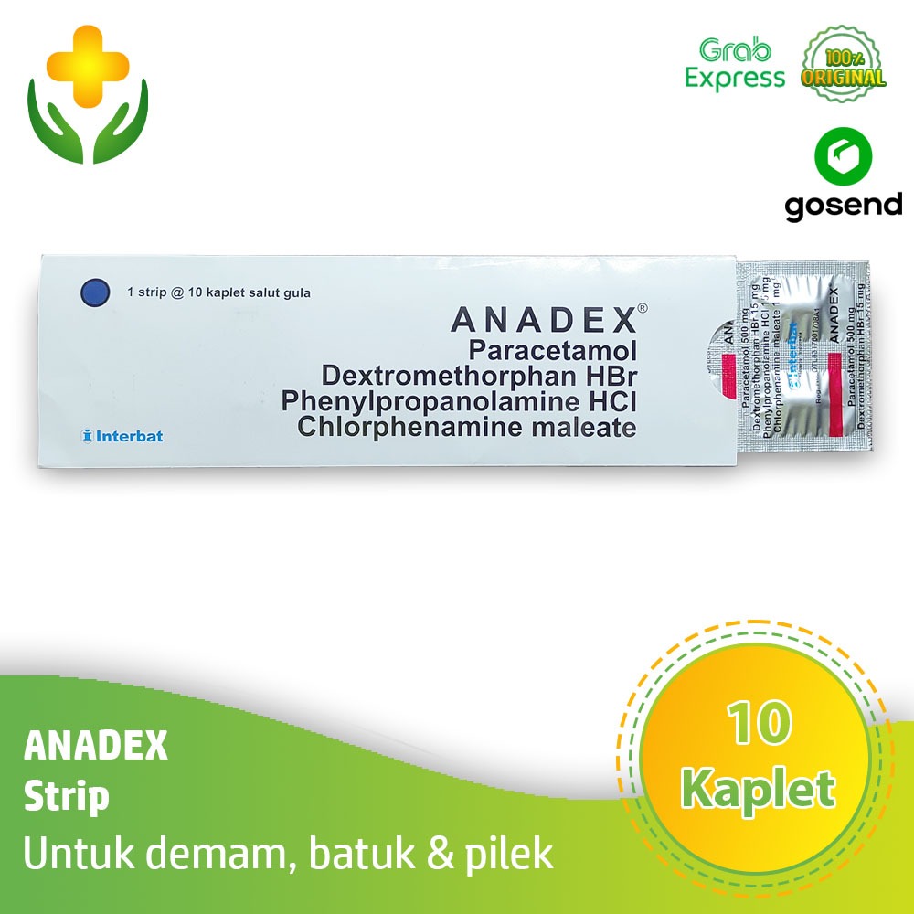 Jual Anadex 1 Strip isi 10 Kaplet - Obat Flu Batuk Pilek Demam | Shopee ...