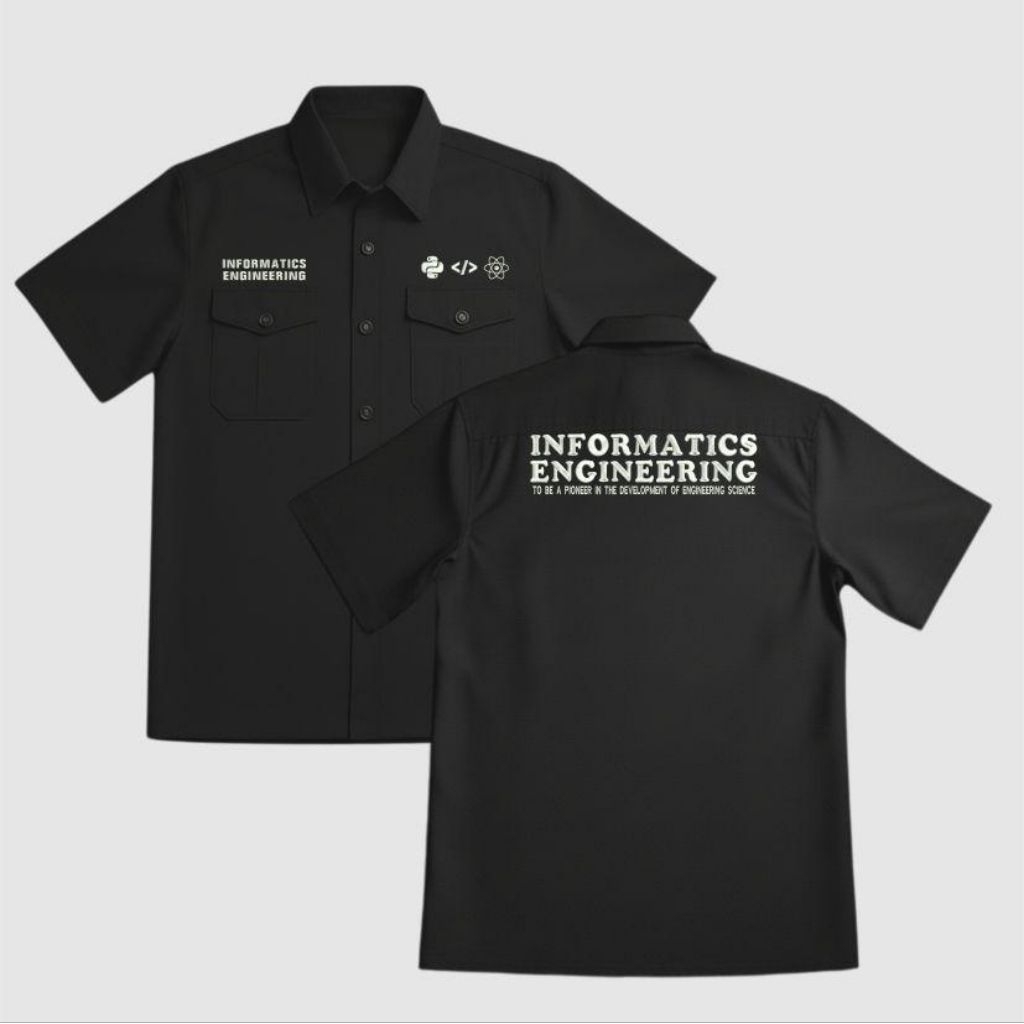 Jual KEMEJA WORKSHIRT INFORMATICS ENGINEERING BELAKANG TULISAN BORDIR ...
