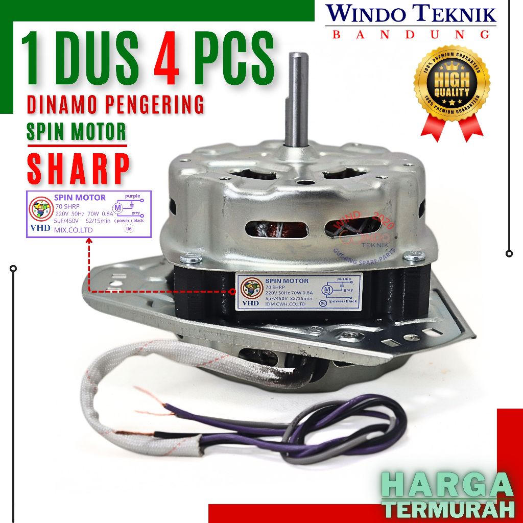 GROSIR DINAMO SPIN PENGERING MESIN CUCI 2 TABUNG SHARP 70 WATT 1 DUS | MOTOR DINAMO SPIN MESIN CUCI 2 TABUNG SHARP MULTI UNIVERSAL 70 WATT | SPINNER SPINER PEMBILAS DINAMO MESIN CUCI 2 TABUNG SHARP 70 WATT 3 KAKI | 1 DUS ISI 4 PCS