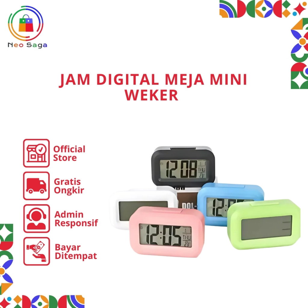 Jual Jam Meja Digital / Smart Digital Alarm Clock Jam Weker / Jam Weker ...