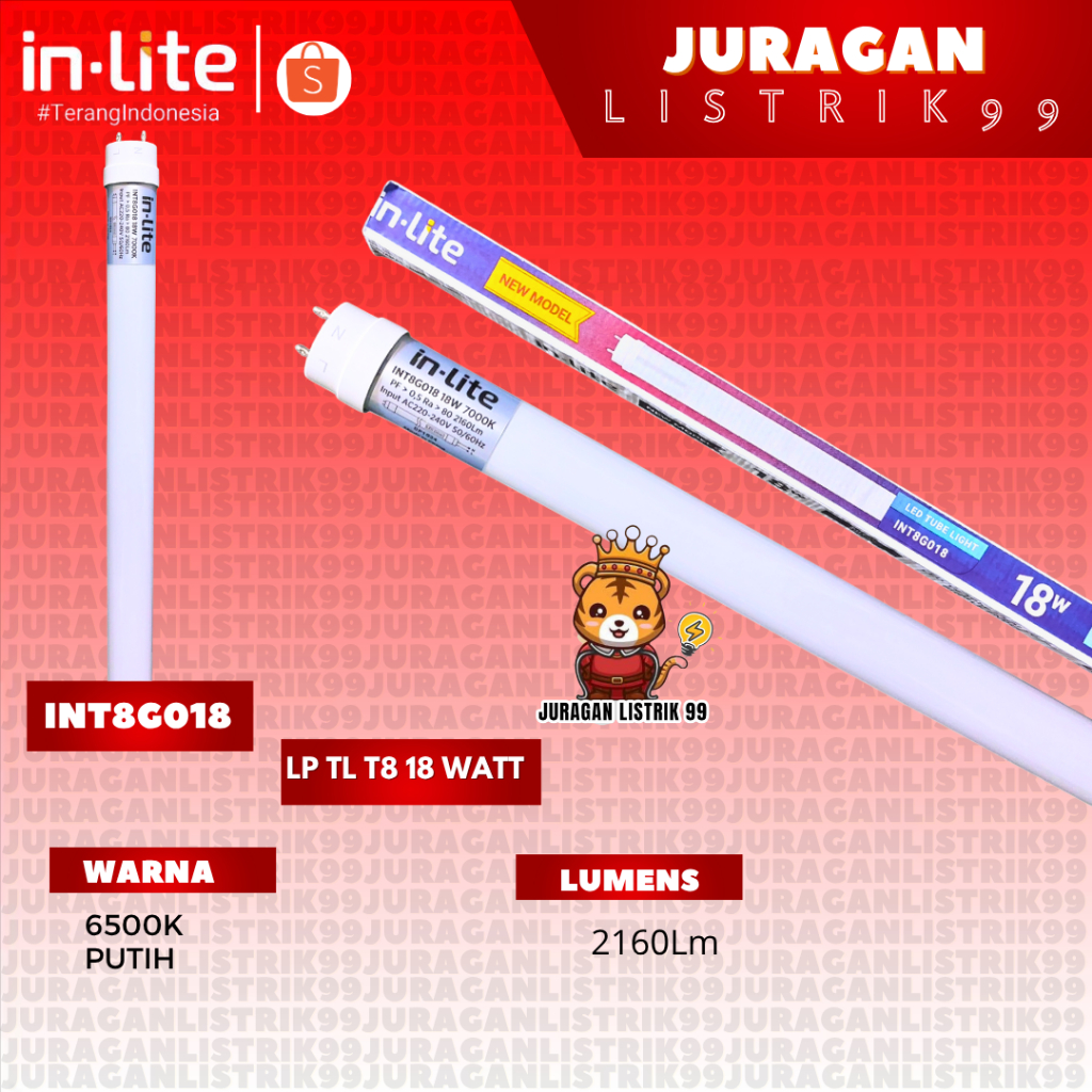 Jual INLITE - LAMPU LED T8 SATU ARUS SET KAP+LAMPU [PILIH VARIAN ...