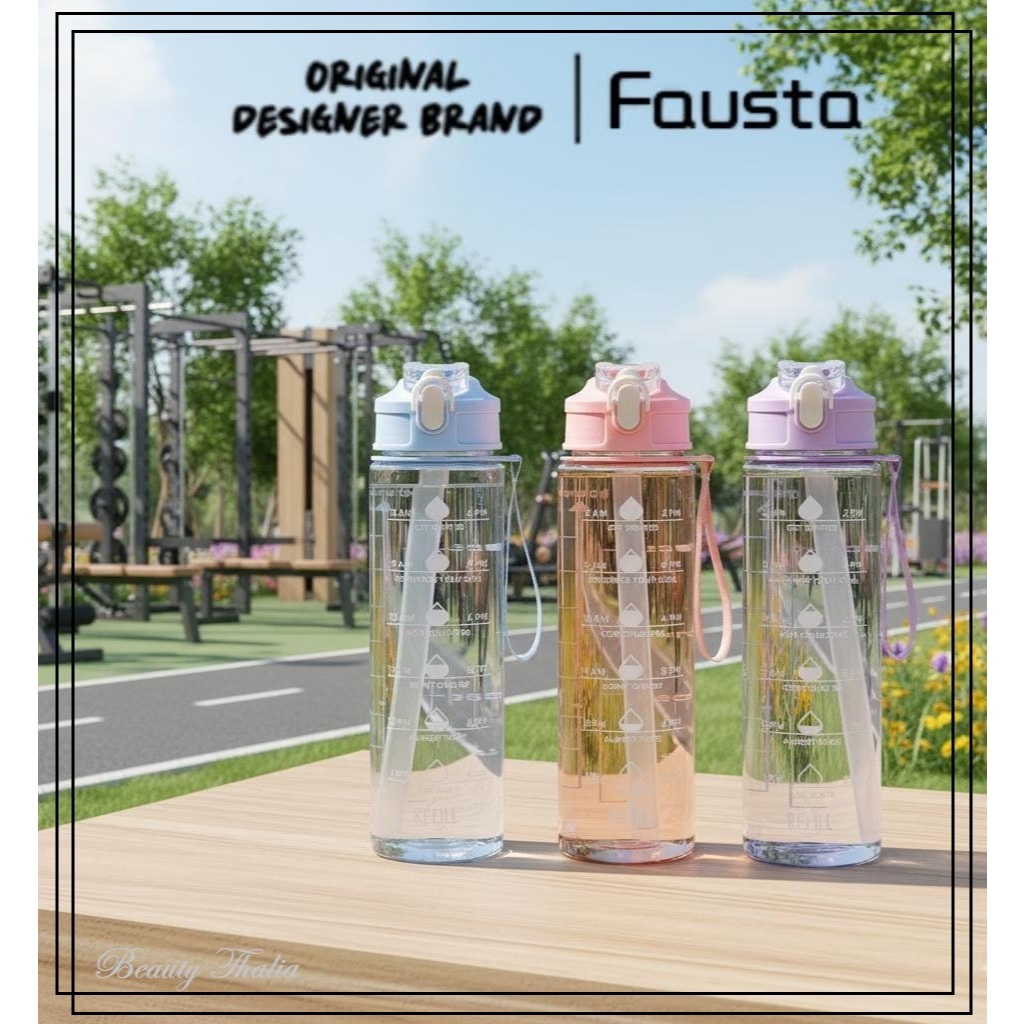 Jual Fausta botol minum sport Sedotan Transparan 900ml | Shopee Indonesia