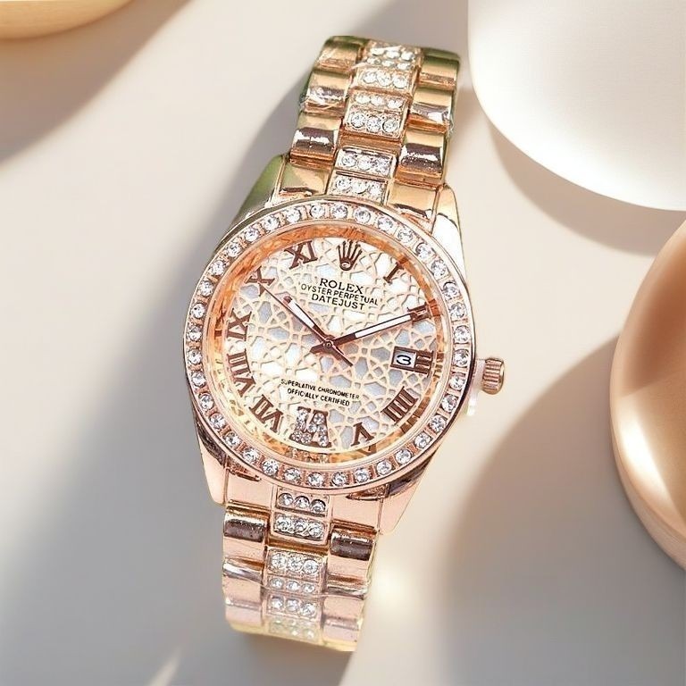 Jual Jam Tangan Wanita R722 Rantai Madu 2 Varian Tanggal Aktif Free Box ...
