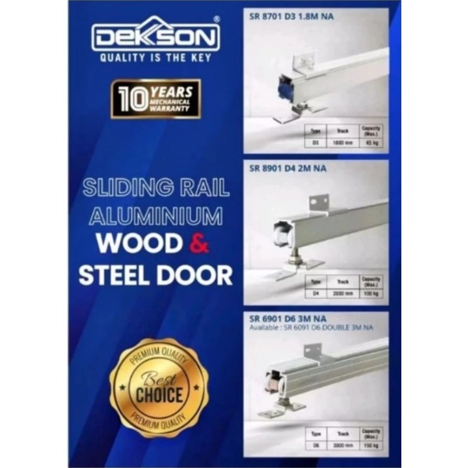 Jual REL SLIDING/REL PINTU GESER ALUMINIUM DEKKSON D3 (180CM) & D4 ...