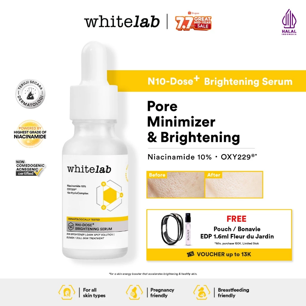 Pratinjau Whitelab Serum Niacinamide 10% Brightening - Serum Pencerah Wajah Intensif N10-Dose+ 2.0