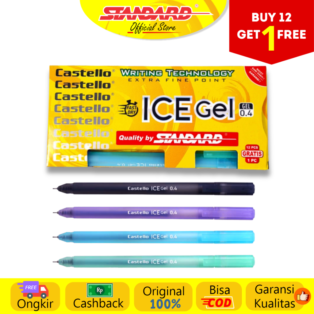 Standard - Pulpen Castello Ice Gel 0.4 ( Alat Tulis / Pen / Ballpoint / Pena )