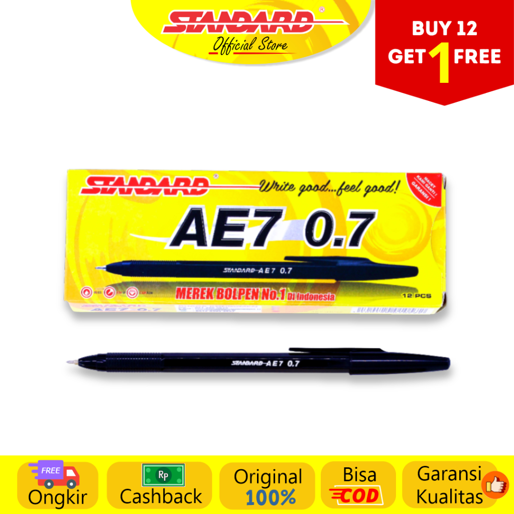 Standard - Pulpen AE7 0.7 ( Alat Tulis / Pen / Ballpoint / Pena )