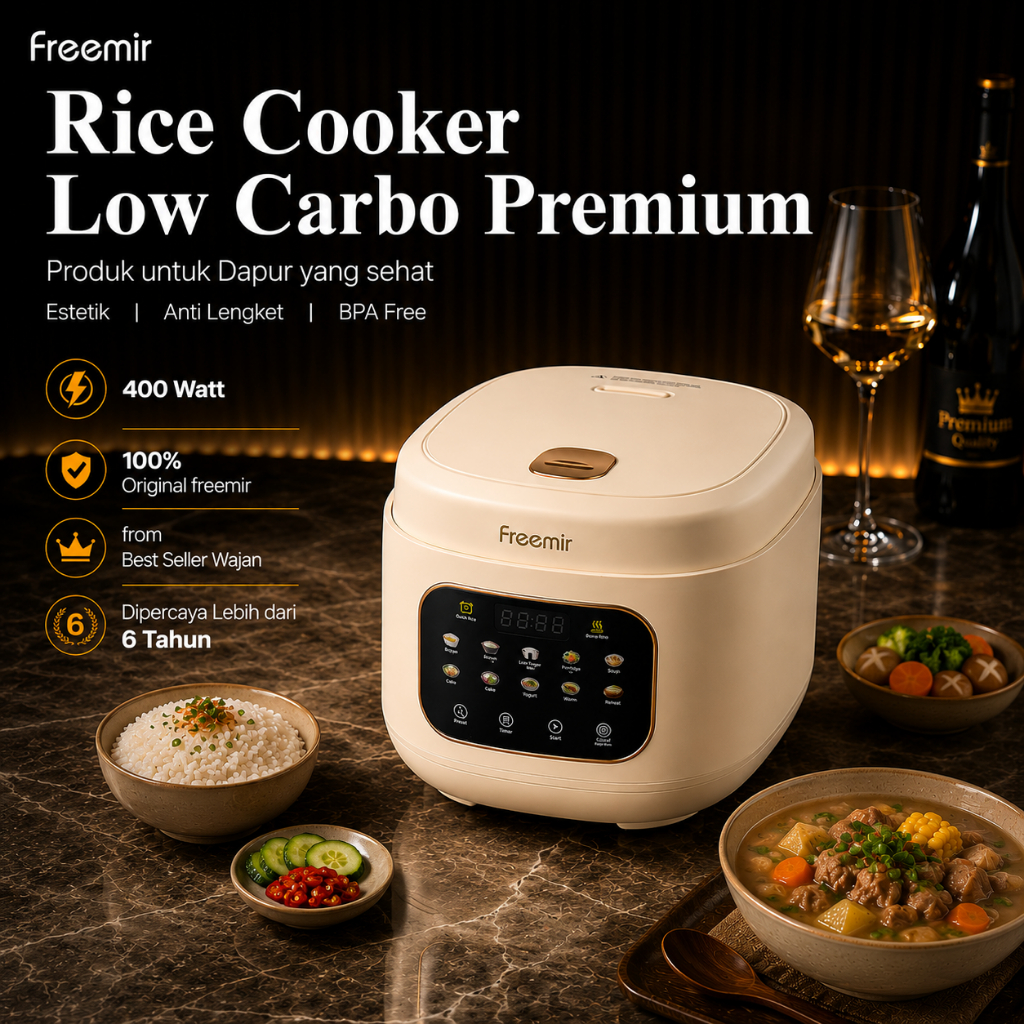 Jual [PREMIUM] freemir Rice Cooker Digital Rendah Gula 1.5L Lapisan ...