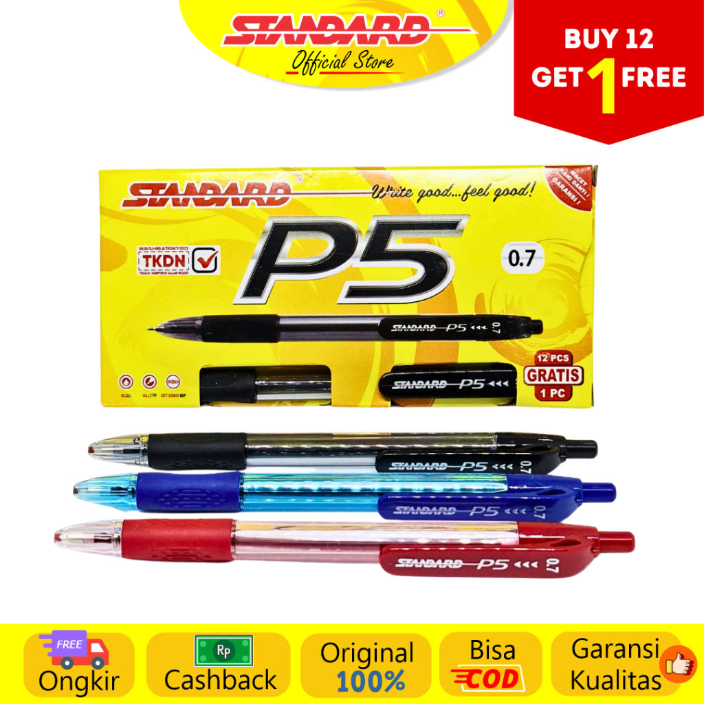 Standard - Pulpen P5 0.7 ( Alat Tulis / Pen / Ballpoint / Pena )
