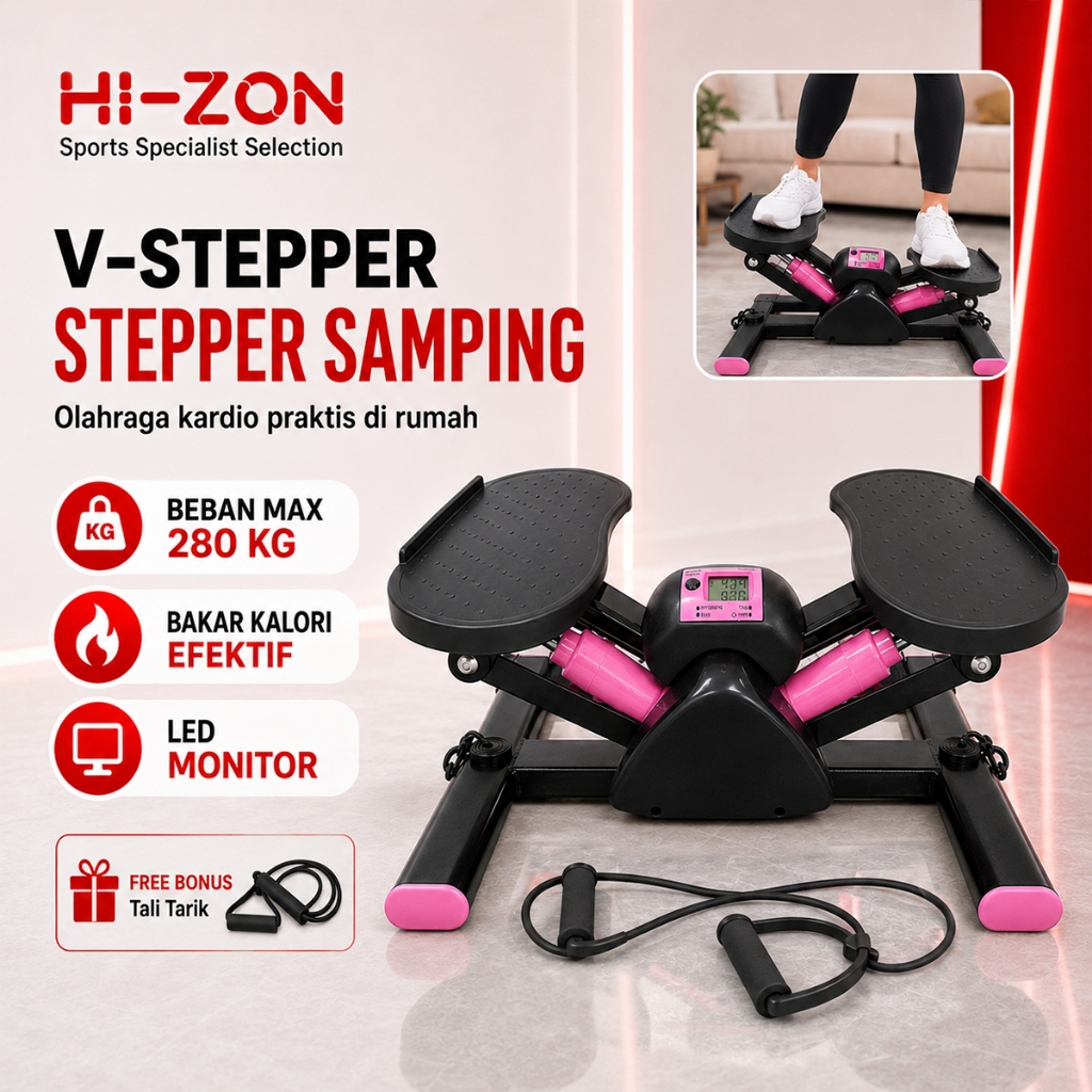 HI-ZON / V  Stepper mini side stepper olahraga | walking pad | alat olahraga /alat olahraga di rumah