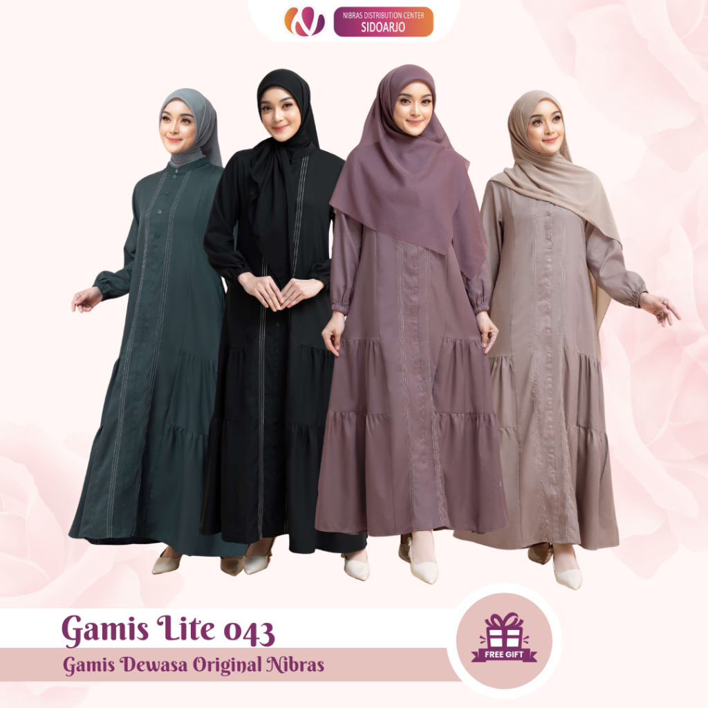 Gamis Polos Terbaru Wanita Long Dress Remaja Nibras All Variasi Lite dan Gamis Lite 043