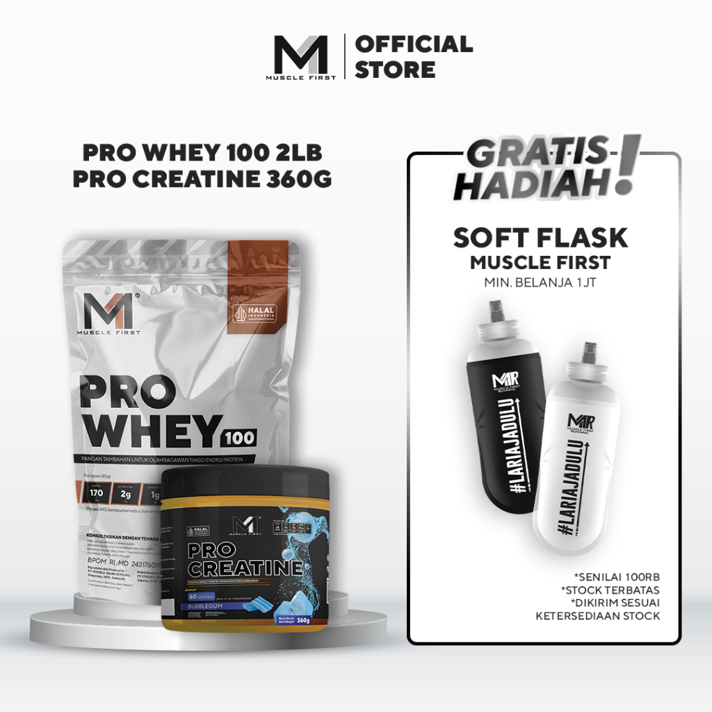 Jual [BUNDLE] MUSCLE FIRST Pro Whey 100 2lbs + Pro Creatine 360gr ...