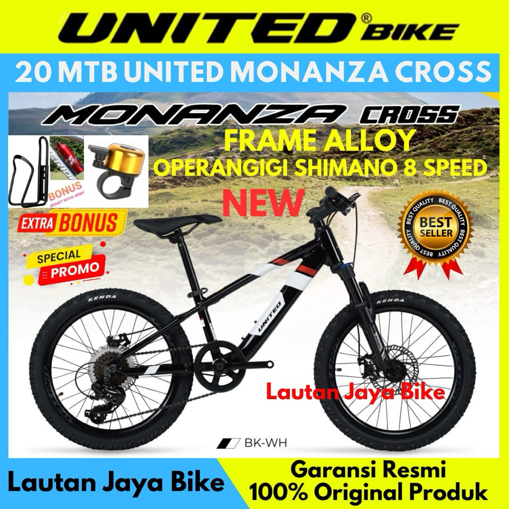 Jual Sepeda Gunung 20 MTB UNITED Monanza Cross Frame Alloy Free Gift ...