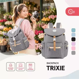 Evernext Women - Tas Ransel Sekolah Kuliah Wanita Backpack Laptop Cewek Stylish  - Trixie