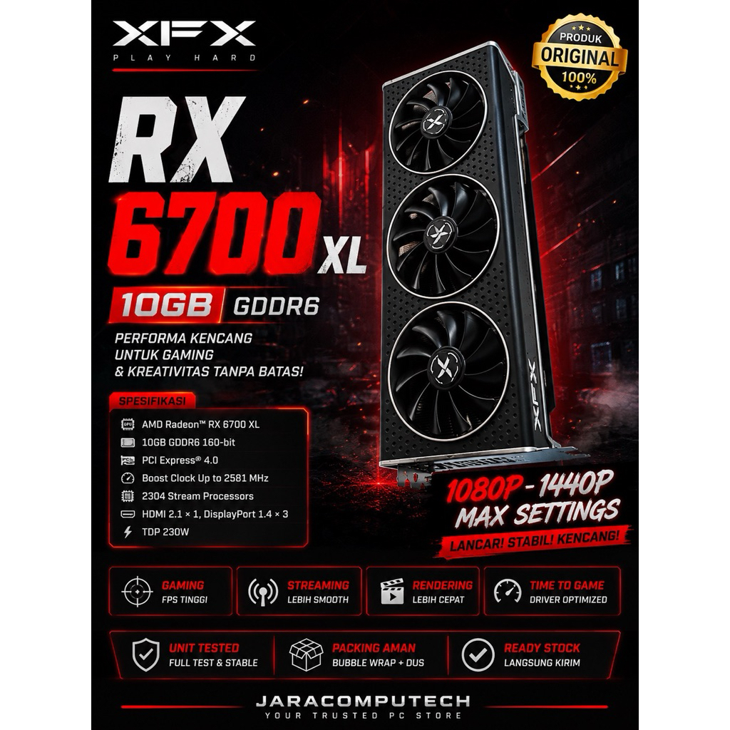 Jual VGA Card Radeon RX 6700 XL 10GB Triple Fan | Shopee Indonesia