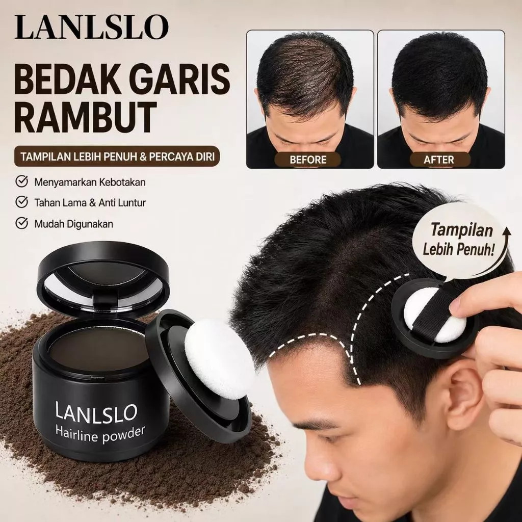 [BELI 2 HEMSET 50%]Bedak Hairline Waterproof Anti Keringat, Penebal Rambut Alami - COCOK UNTUK PRIA & WANITA