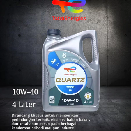 Oli Mesin TOTAL Quartz 10W-40 7000 SEMI SINTETIK - 4 Liter / GALON