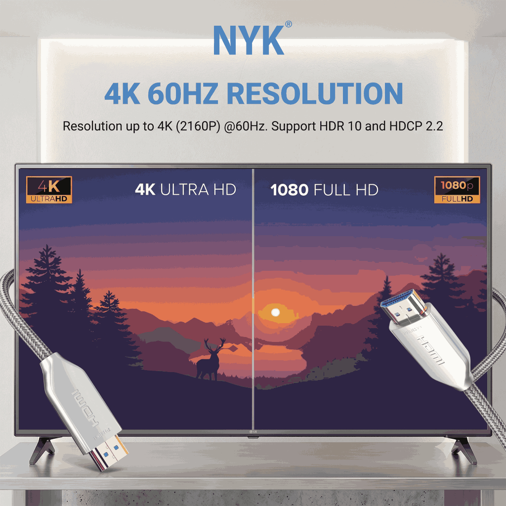 NYK Kabel Active Fiber Optic HDMI 2160P ULTRA HD 4K HDR 30 Meter COD (3)