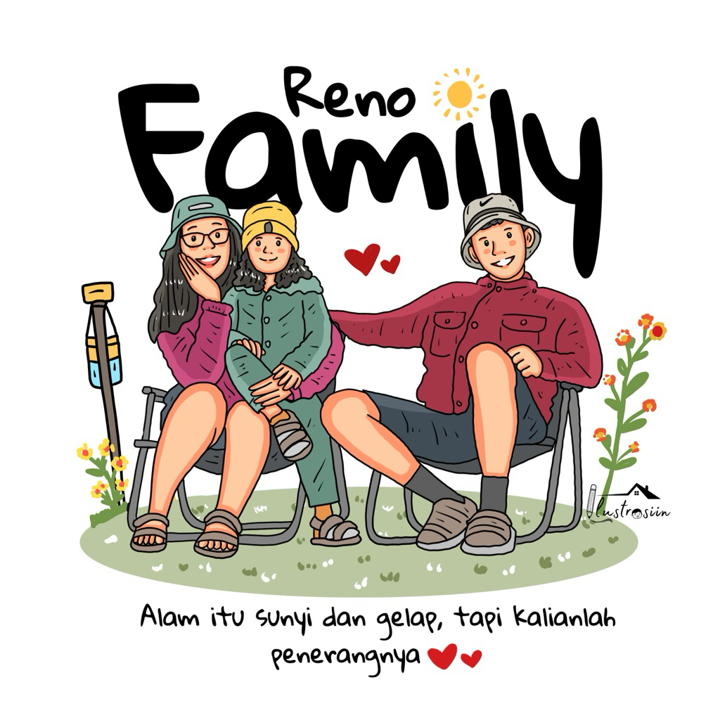 Jasa Ilustrasi Digital ( Model Tulisan Family ) Gambar Digital