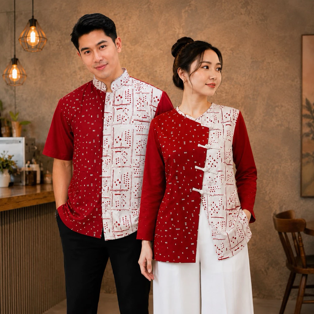 Blouse Batik Merah Putih Wanita Edisi Kemerdekaan RI 17 Agustus – Baju Seragam Agustusan Modern Best Seller - foto 1