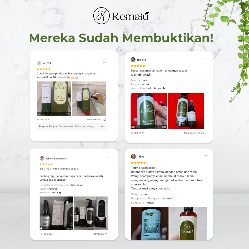 Kemaiu Bundle Shampoo + Hair Tonic Alami foto 3