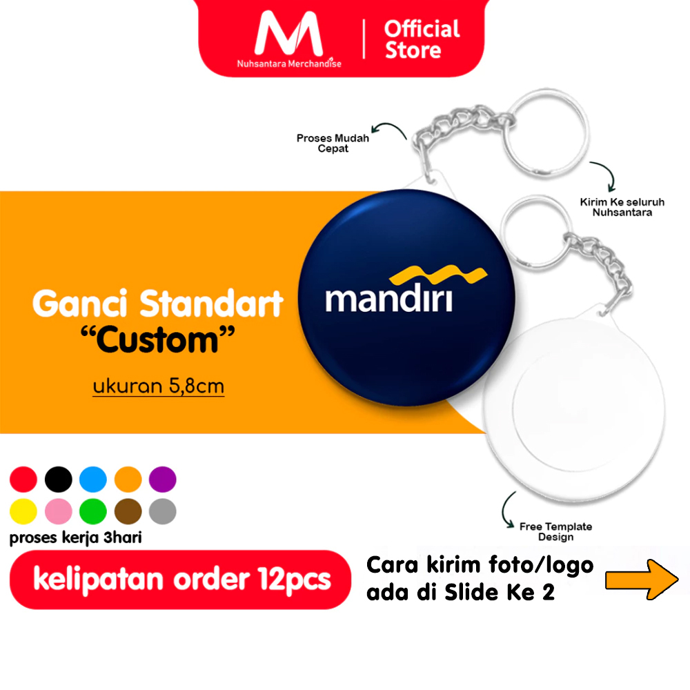 KELIPATAN 12 PCS CETAK GANCI CUSTOM 5,8CM / PIN GANTUNGAN KUNCI PIN CUSTOM TERLARIS GANCI SOUVENIR PERNIKAHAN GIFT EVENT