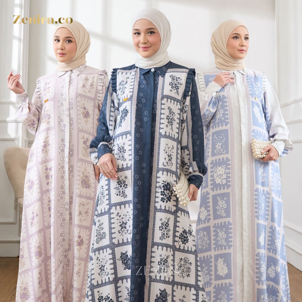 Zahra Dress Gamis Daily Busui Friendly Elegan foto 1