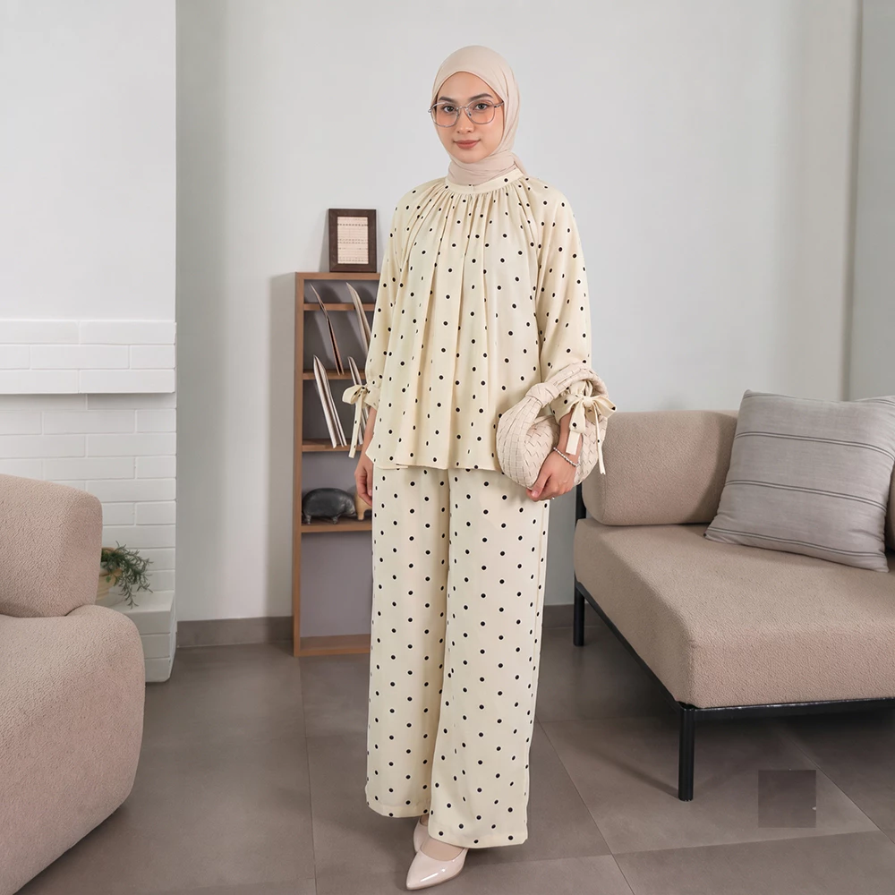 Laluna Series Setelan Celana Wanita 2in1 Bahan Rayon Motif Premium Cantik Manis Anggun Nyaman - foto 1