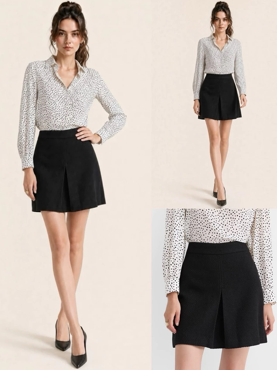 Rok Mini Wanita LF Front Pleated Mini Skirt - 2907