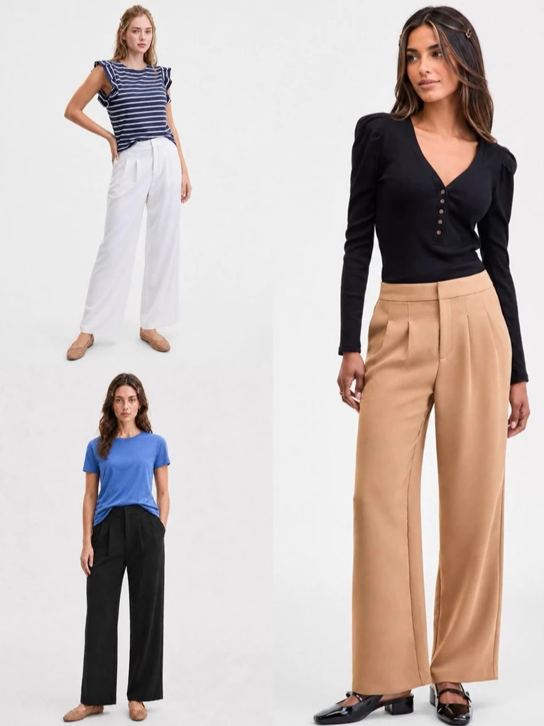 Celana Panjang Wanita Semi-Kulot ONT Women's High-Rise Crepe Trouser Pants - 3025