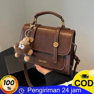 Tas Kerja PU Kulit Wanita Vintage Kapasitas Besar