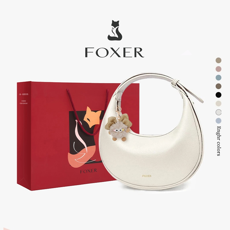 FOXER Tas Bahu Wanita Tas Ketiak Tali Bahu Yang Dapat Disesuaikan Tas Selempang