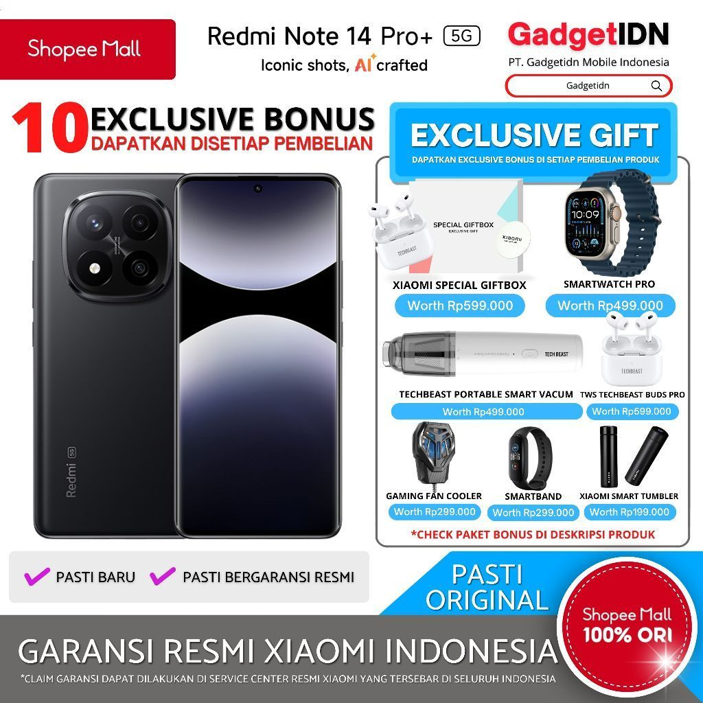 Jual Xiaomi Redmi Note 14 Pro+ 5G 12/512GB ( 12GB Extended RAM ...