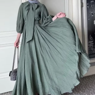 AlleSha Dress Lebaran 2025 Premium Crinkle Gamis
