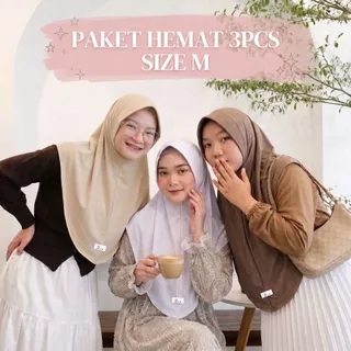 Paket 3Pcs Hijab Bergo Hamidah M Dhea Hijab Bahan Jersey Korea Premium Kerudung Instan Isi 3