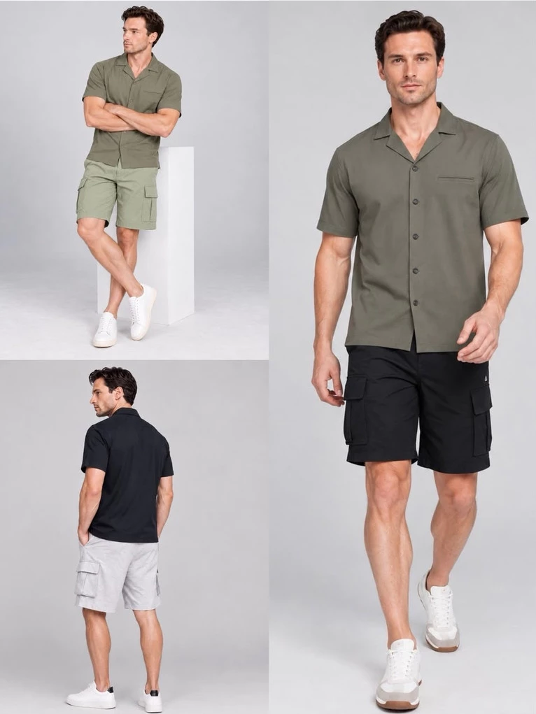 Celana Pendek Cargo Pria PLH Men's Cargo Short Pants - 3336