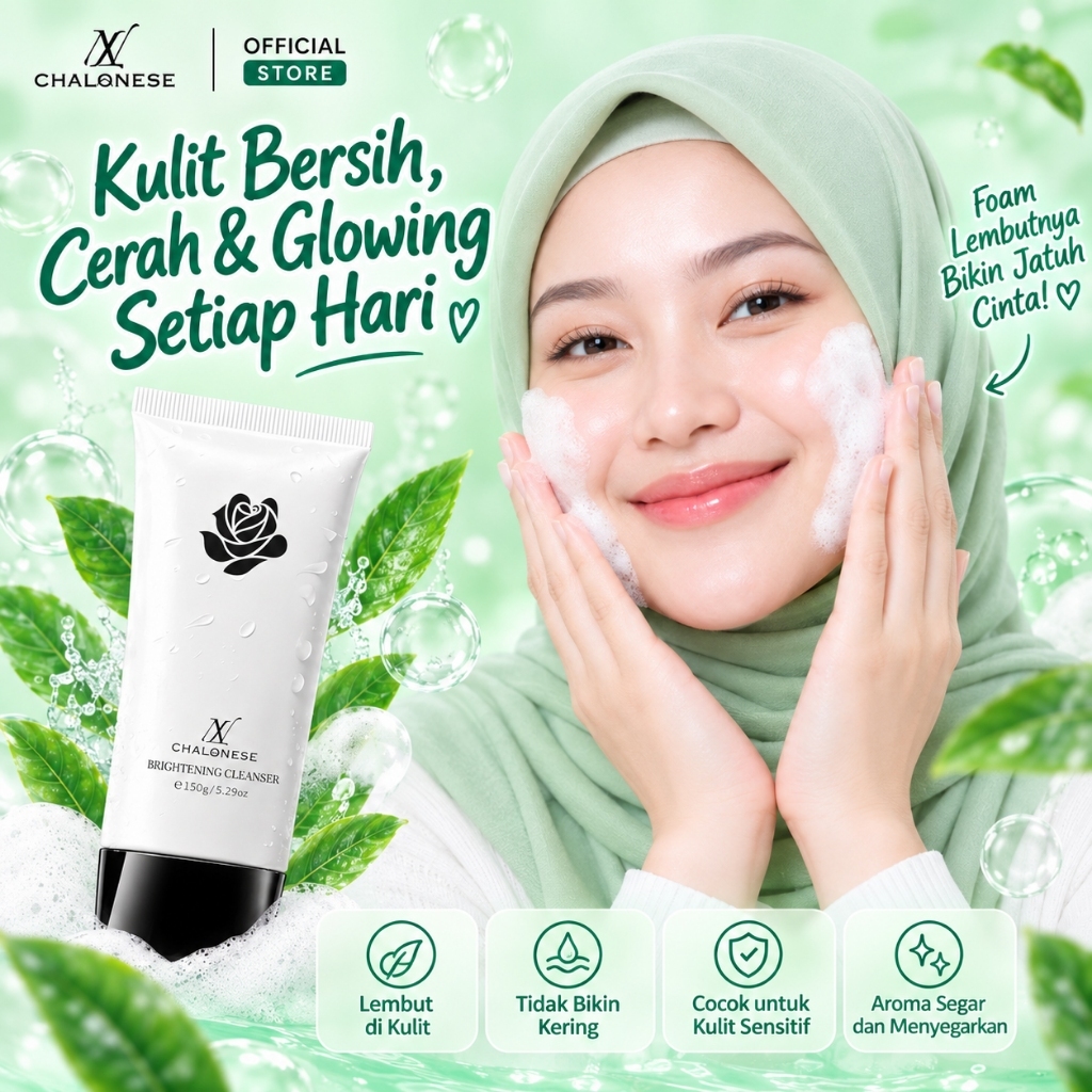 CHALONESE COD Facial Wash 150g Brightening Cleanser Pembersih Muka Kontrol Minyak Berlebih Pori Pori Bersih Wajah Kusam Niacinamide Glowing
