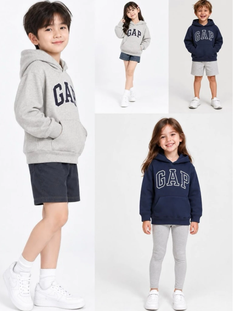 Jaket Hoodie Anak Cewe Cowo Junior ABG GP Kids VintageSoft Logo Hoodie - 3132