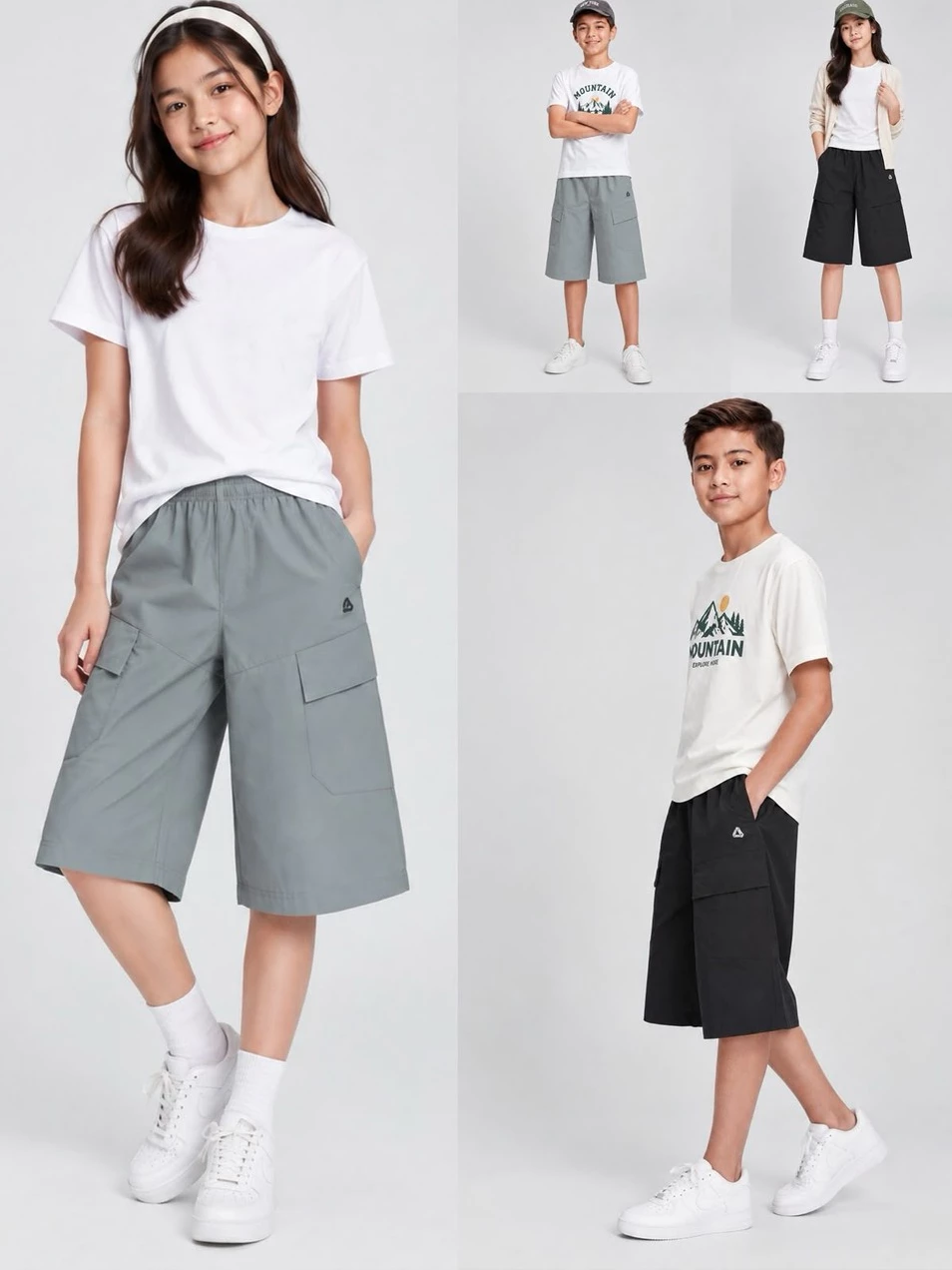 Celana Cargo Anak Junior Remaja PLH Kids Move Tricot 3/4-Length Unisex Cargo Pants - 3350