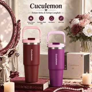 Cuculemon Tumbler 900ML Stainless Steel Vacuum Insulated Tahan Panas Dingin 24 Jam Botol Minum Kopi Aesthetic Anti Tumpah