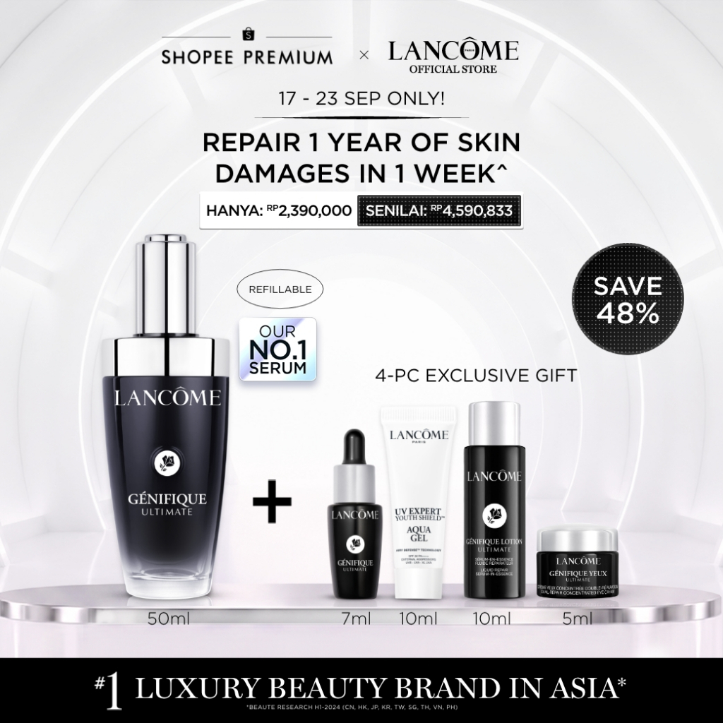 Lancome Genifique Ultimate Serum - Serum Wajah |   Hyaluronic Acid | Skin Barrier | Repair | Anti-Aging