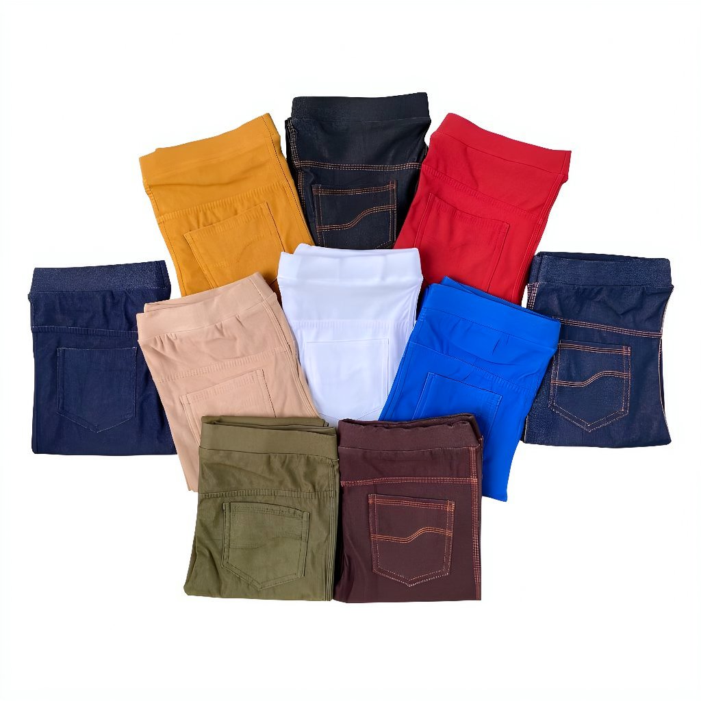 Jual Celana Panjang Legging Denim Tebal Wanita Slim Fit Elastis L-5XL ...
