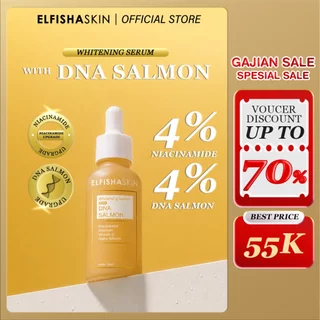 ELFISHASKIN Whitening Serum DNA SALMON with niacinamide 4% Salmon DNA, 4% Niacinamide, Alpha Arbutin, Vitamin C Perawatan Memudarkan Kerutan dan Mencerahkan