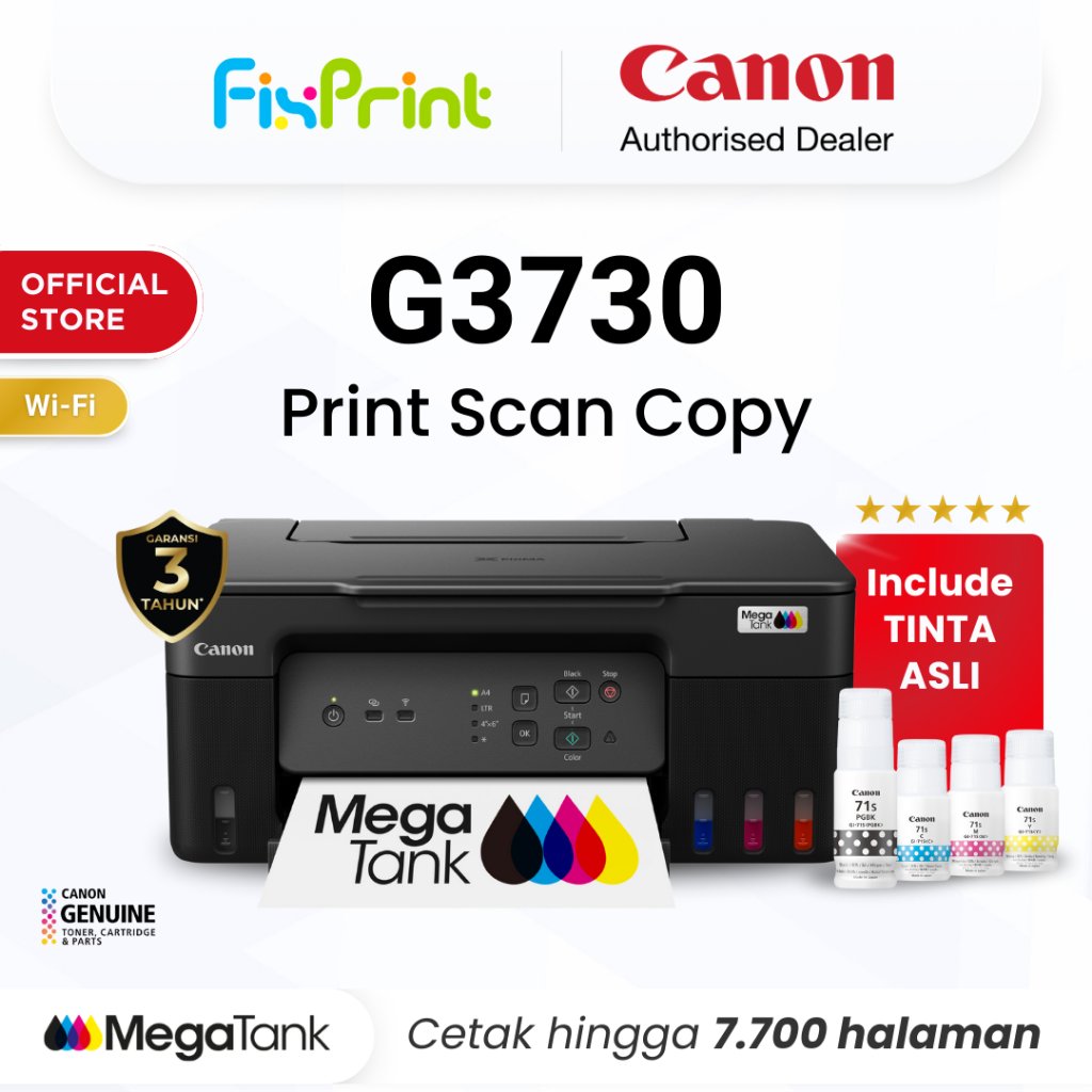 Jual FixPrint Canon MegaTank G3730 Black Printer - WiFi All In One ...